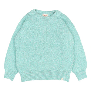 Búho - Chiné Pullover aus Bio-Baumwolle | Aqua