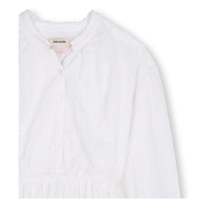 Zadig & Voltaire – Elastisches Dobby-Rüschenkleid | Weiß