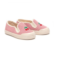Pèpè - Slip-On mit Kirschstickerei auf Rosa | Pink