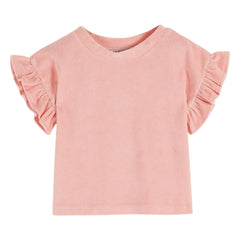 Emile et Ida - Terry Rüschen-T-Shirt | Blassrosa