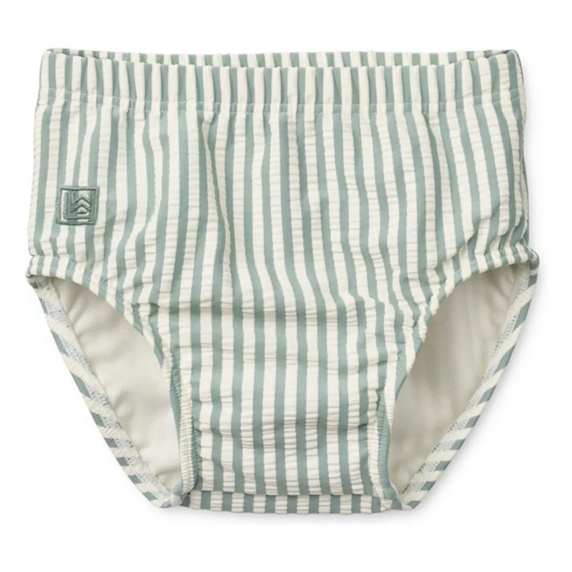 Liewood - Anthony Rayé Seersucker Badehose aus recycelten Fasern | Grün
