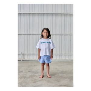 Tangerine - Gestreifte Shorts | Hellblau