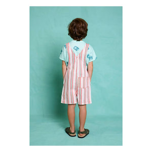 Favorite People - Lasagna Gestreifter Kurzer Overall | Rosa