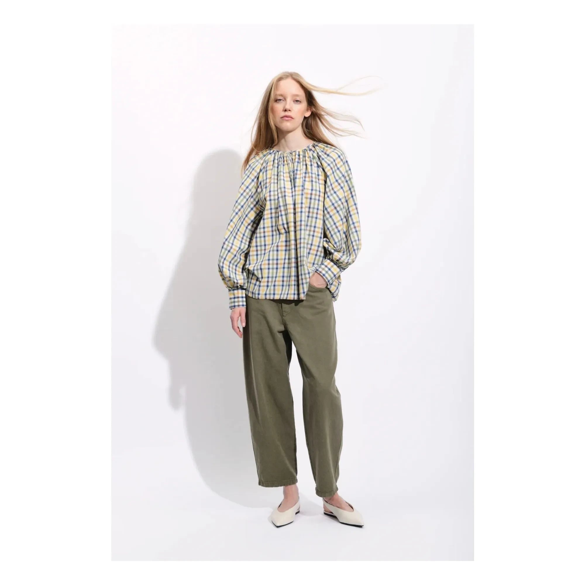BELLEPIECE - Ernesto Baumwoll-Karobluse | Blau