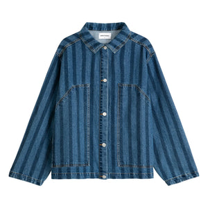 Bobo Choses - Blaue Jeansjacke mit Streifen aus Bio-Baumwolle