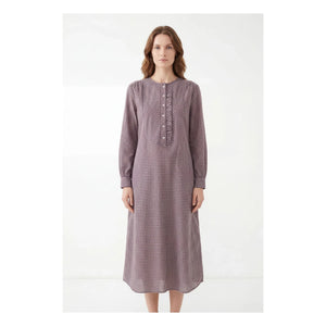 Hod - Sally Kariertes Baumwollkleid | Lila