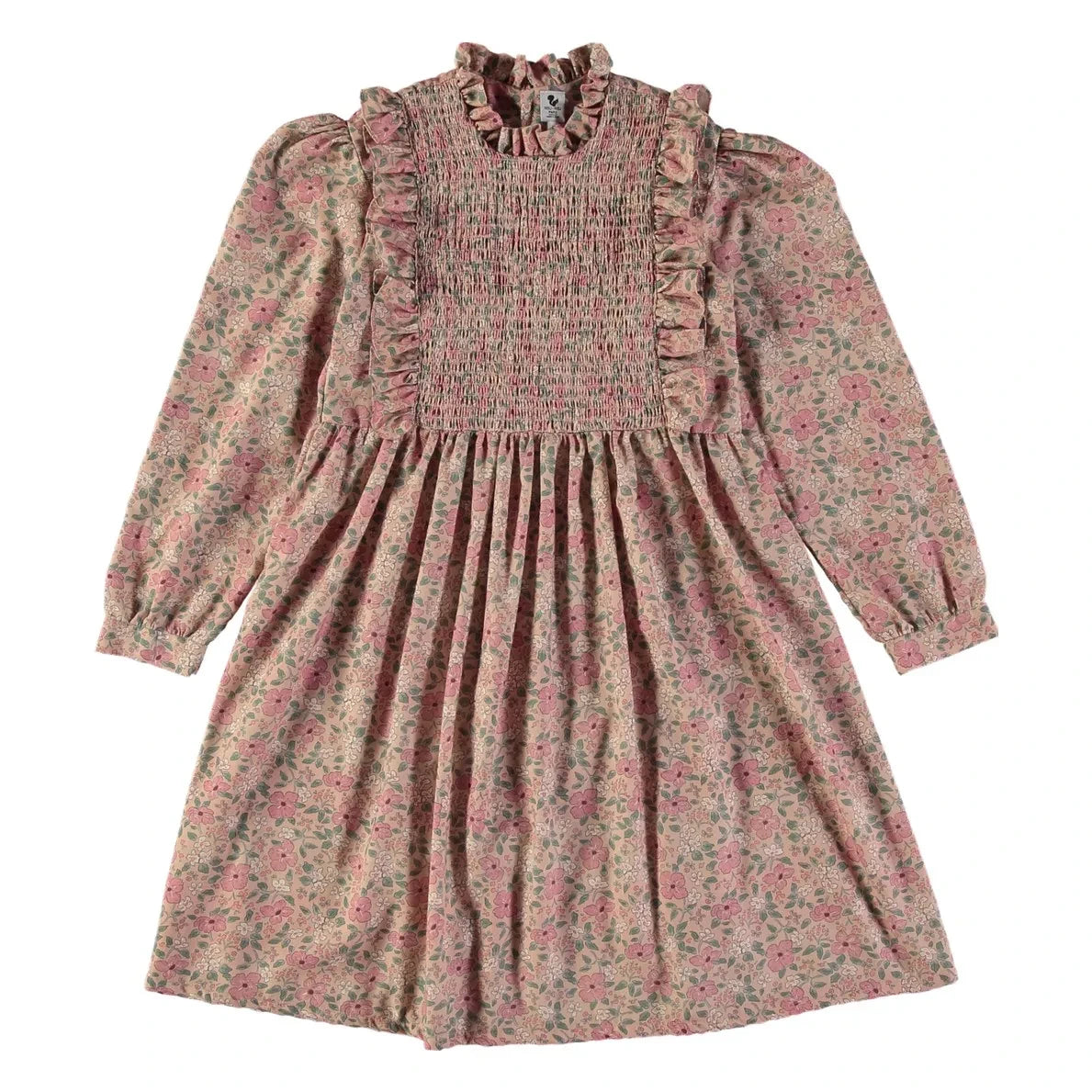 Risu Risu - Infanta Liberty Kleid mit Raffung aus Bio-Baumwolle | Rosa