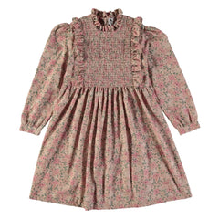 Risu Risu - Infanta Liberty Kleid mit Raffung aus Bio-Baumwolle | Rosa