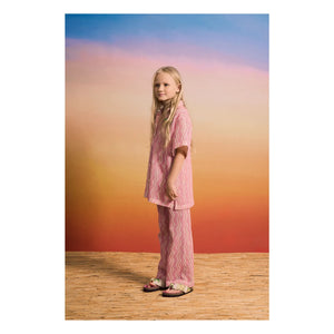Maison Mangostan - Wellenstrick-Shirt | Rosa