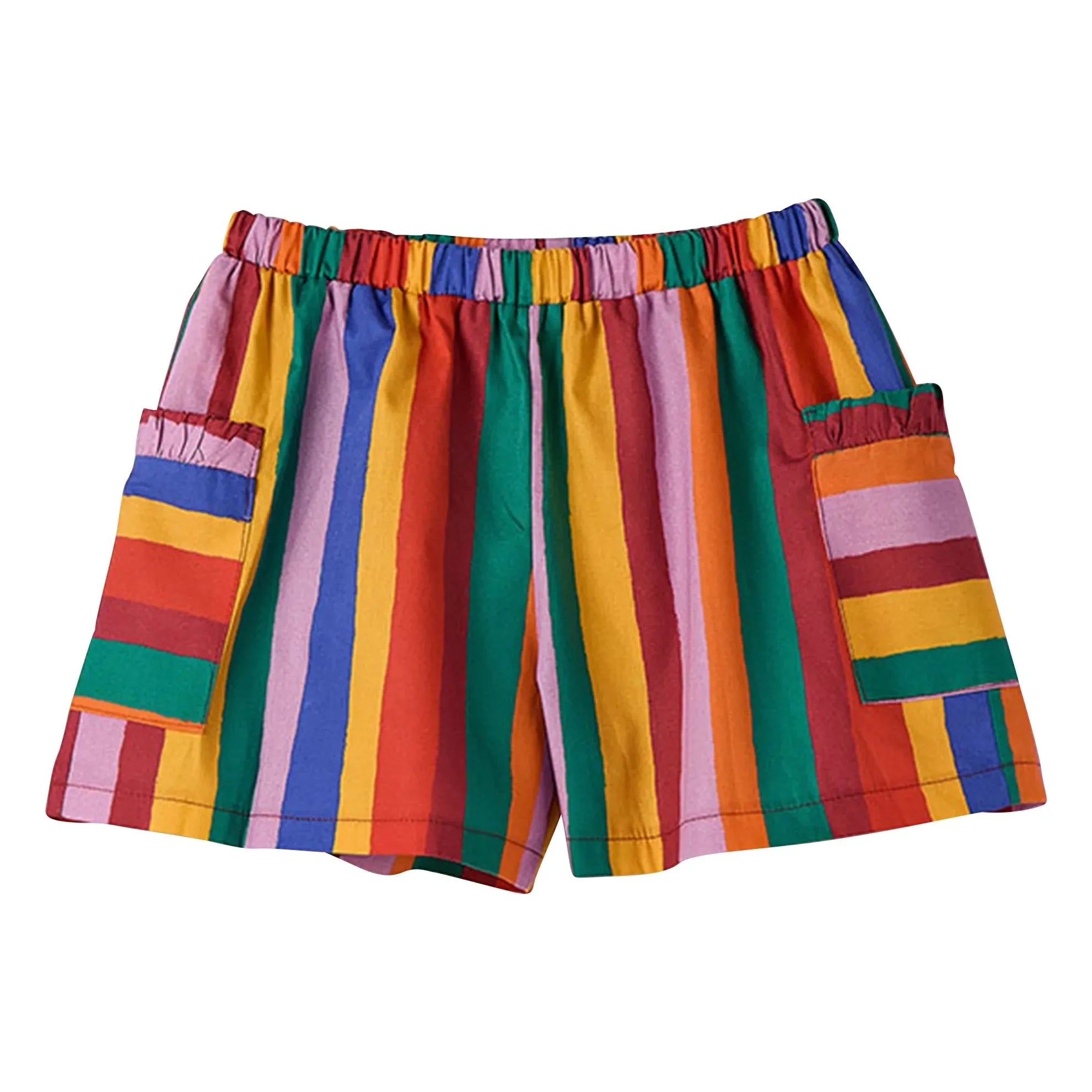 Fabula - Gestreifte Shorts | Rot
