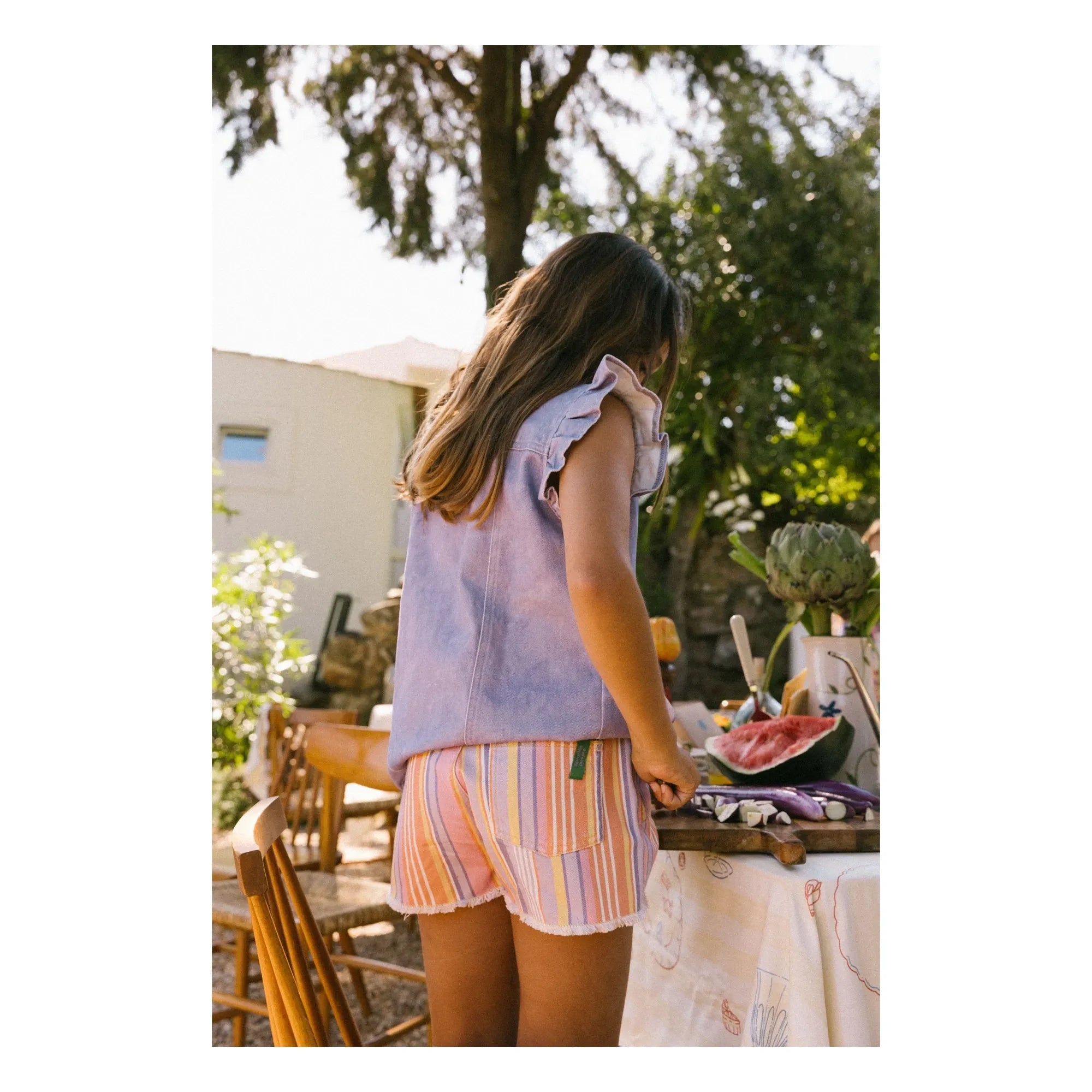 Favorite People - Ricotta Gestreifte Shorts | Lila