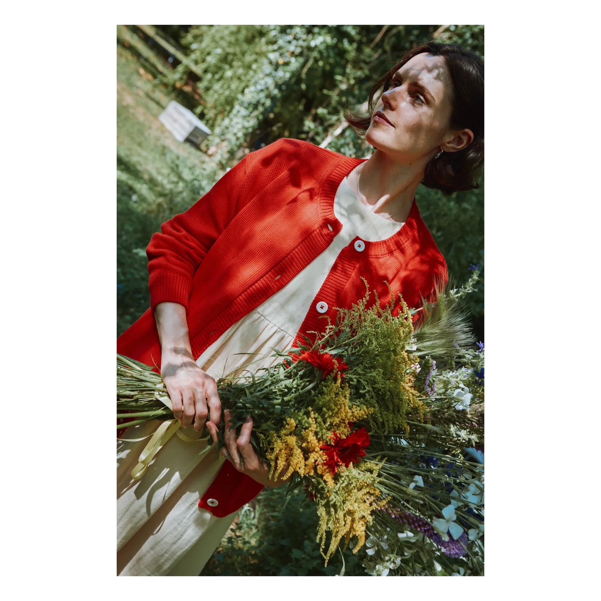 Poudre Organic - Bio-Baumwoll-Cardigan Pétale | Rot