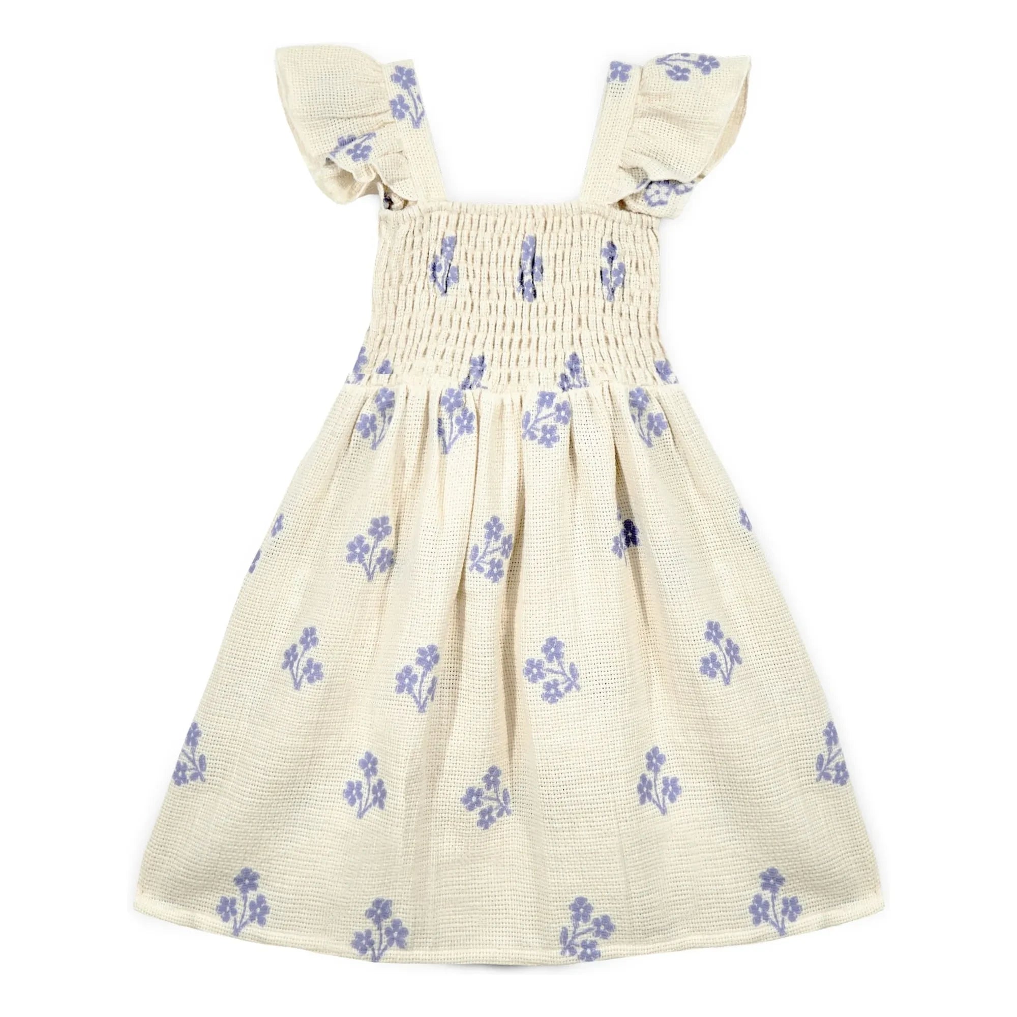 Mipounet - Sandrine Fleurie Bio-Baumwollkleid | Ecru