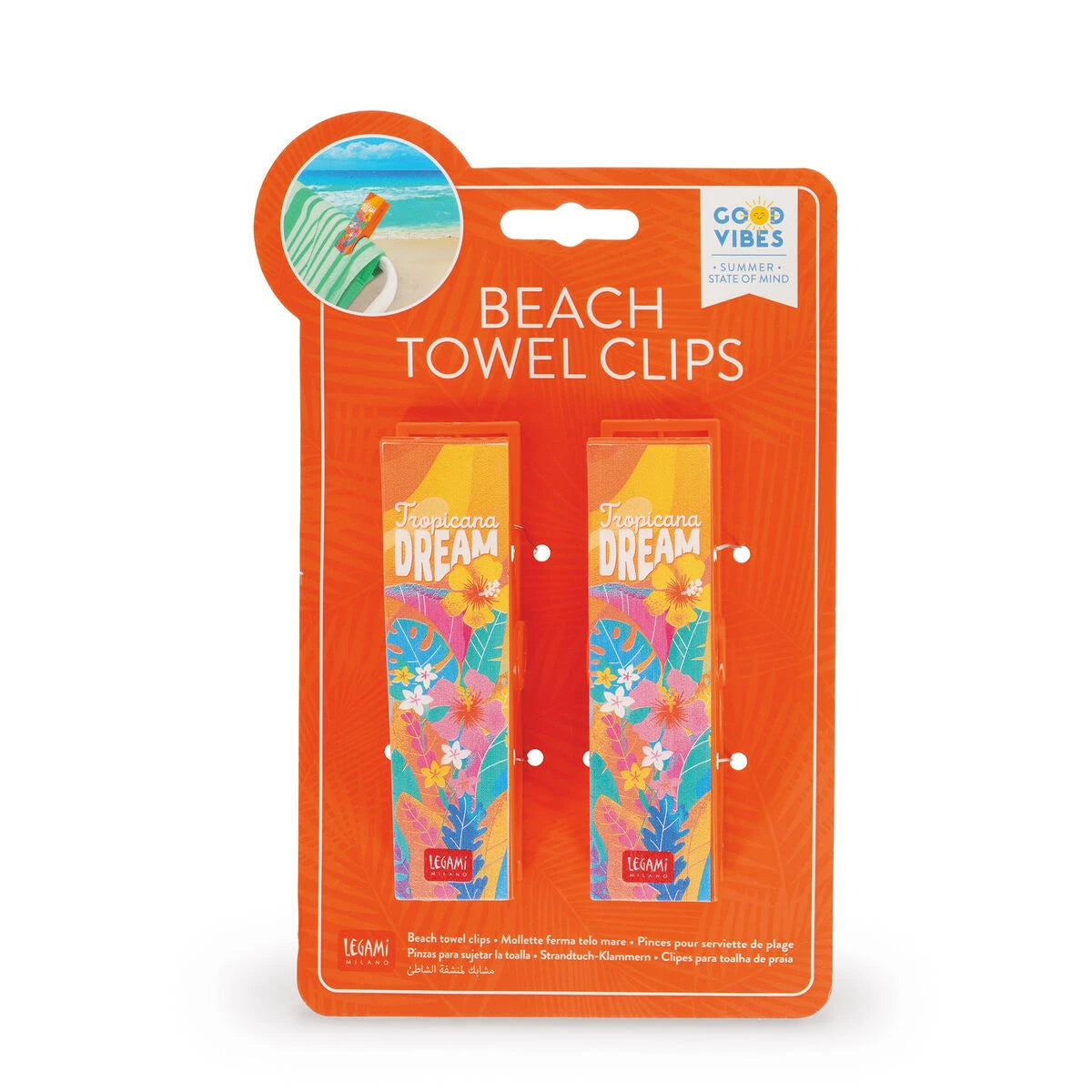 Legami - 2er Set Strandtuchclips - Tropischer Traum