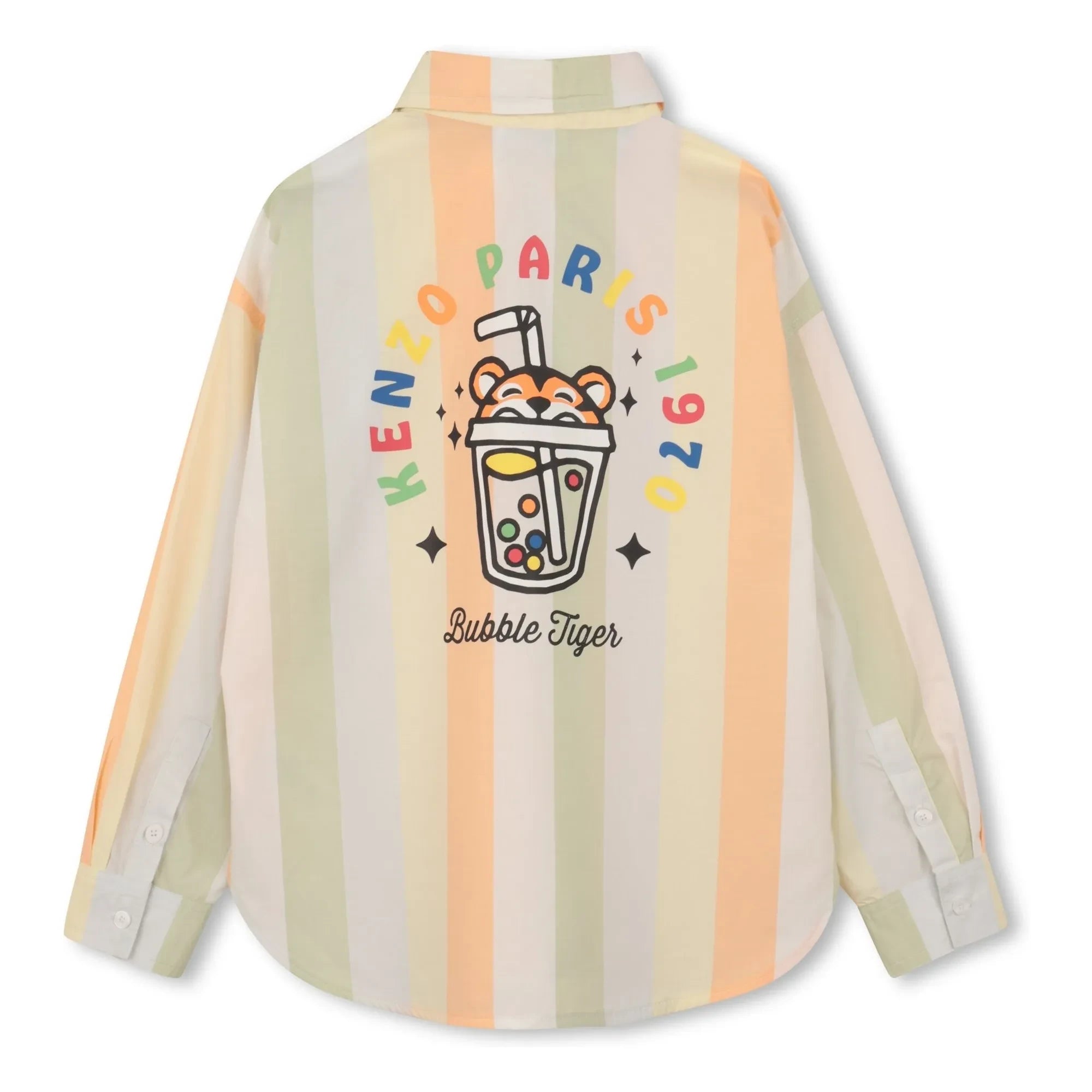 Kenzo - Happy Sweet Bubble Kaplan Çizgili Gömlek | Bej