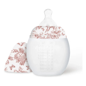 Elhée - Toile de Jouy Babyflaschen und physiologische Sauger aus medizinischem Silikon - Elhée x Tartine et Chocolat | Pfirsich