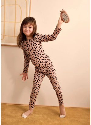Liewood - Marien Leopard Bio-Baumwolle Ripp Leggings | Verwaschenes Rosa