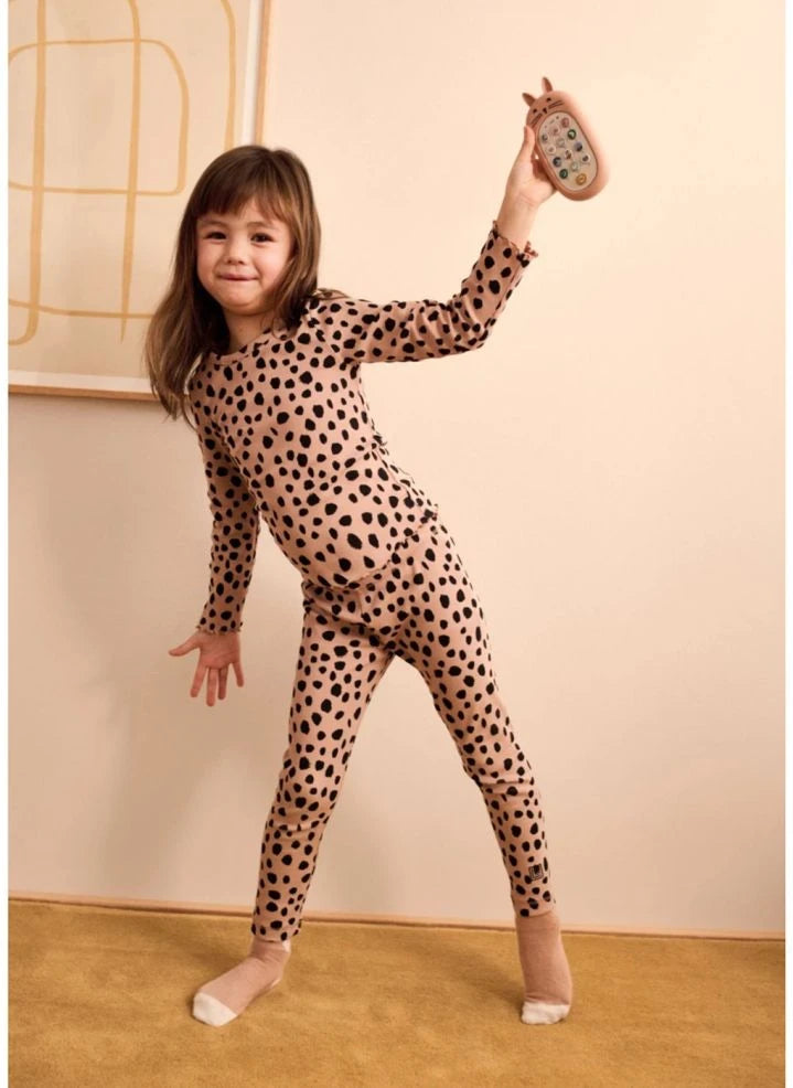 Liewood - Marien Leopard Bio-Baumwolle Ripp Leggings | Verwaschenes Rosa