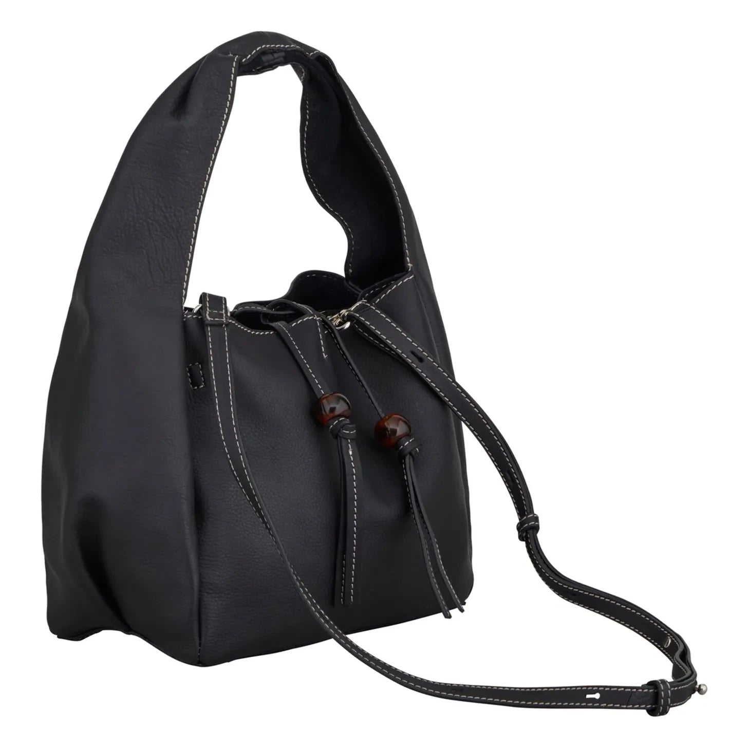 Becksöndergaard - Haper Tasche aus genarbtem Leder | Schwarz