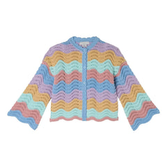 Stella McCartney Kids - Häkelstrickjacke aus Bio-Baumwolle | Blau