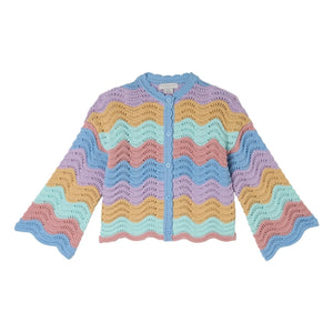 Stella McCartney Kids - Häkelstrickjacke aus Bio-Baumwolle | Blau
