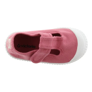 Victoria - Rosa Sandalen mit Riemen Canvas Klettverschluss Sneaker