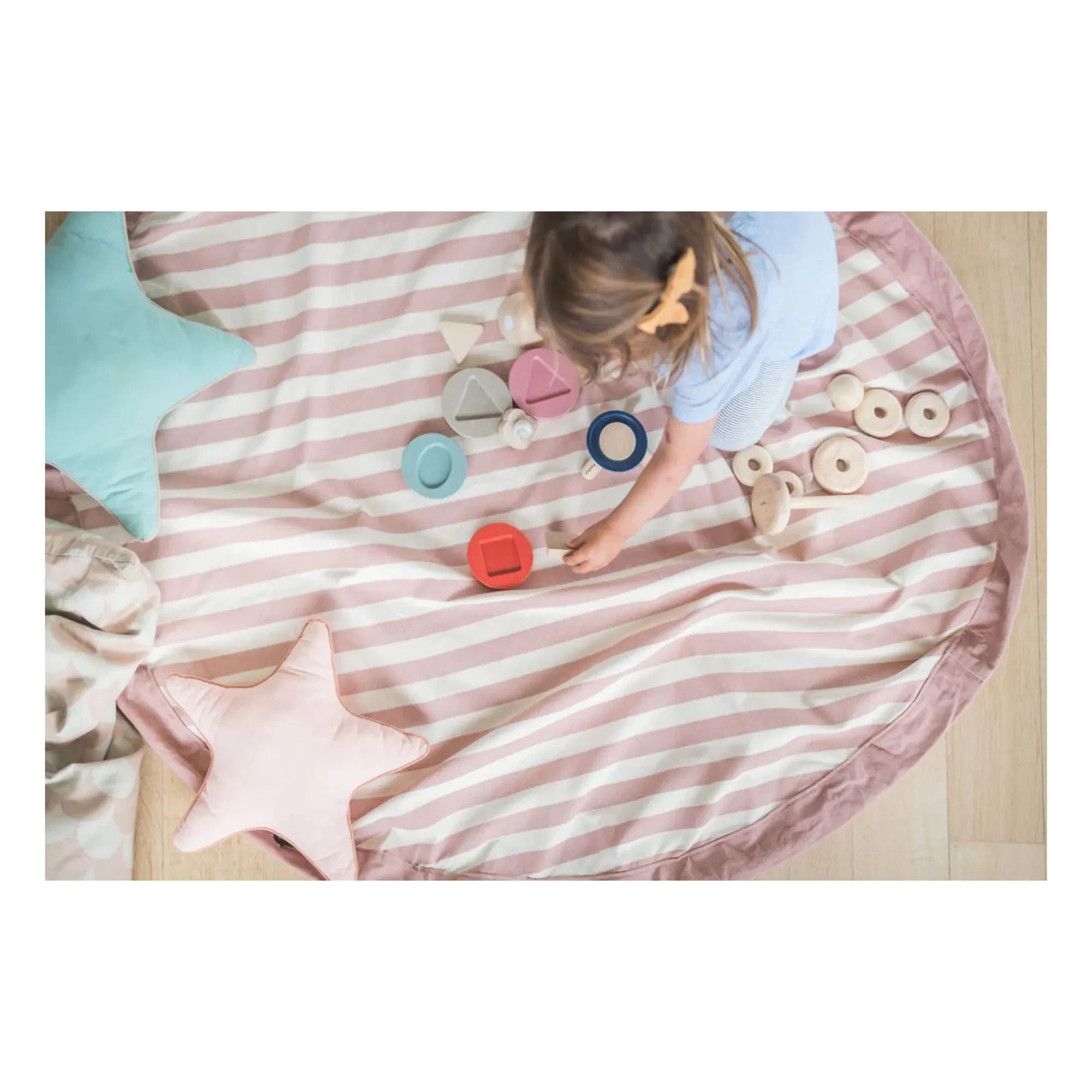 Play and Go - Noomad Tasche / Spielmatte - Gestreift | Pink