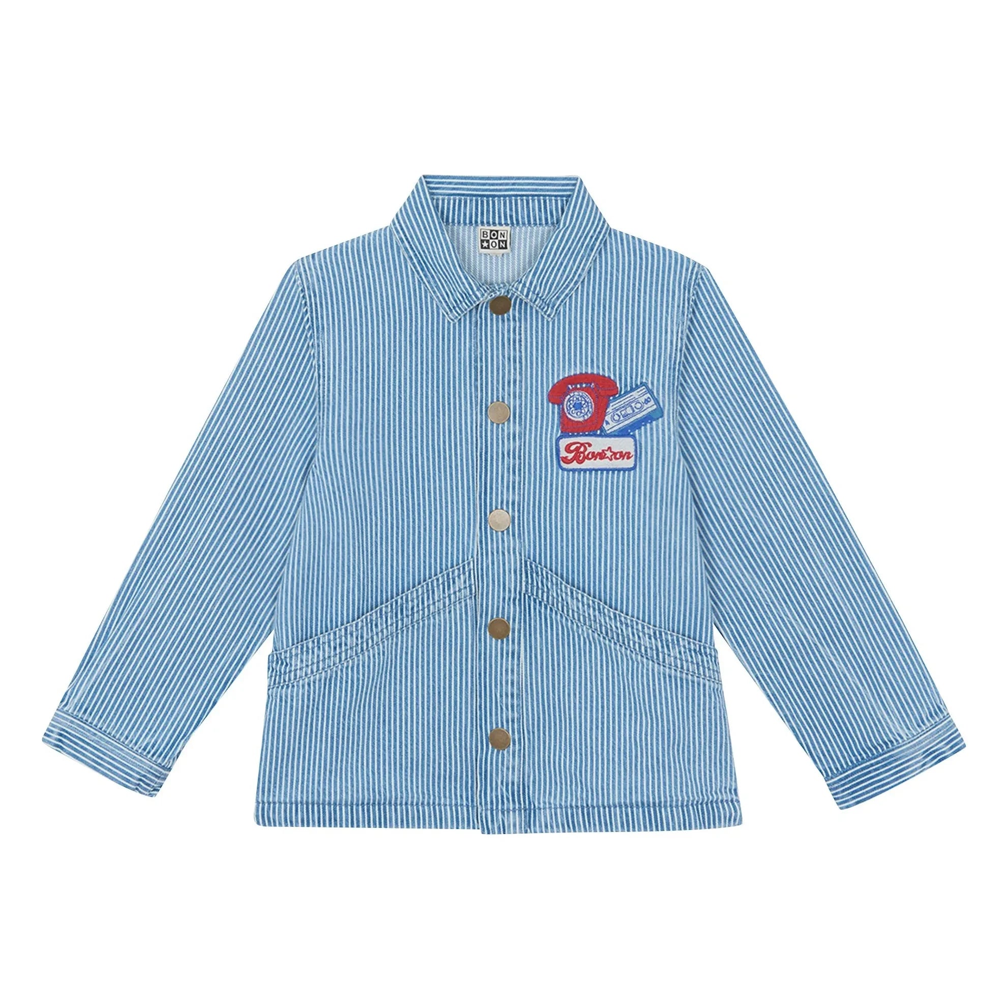 Bonton - Nineties Gestreiftes Overshirt | Blau