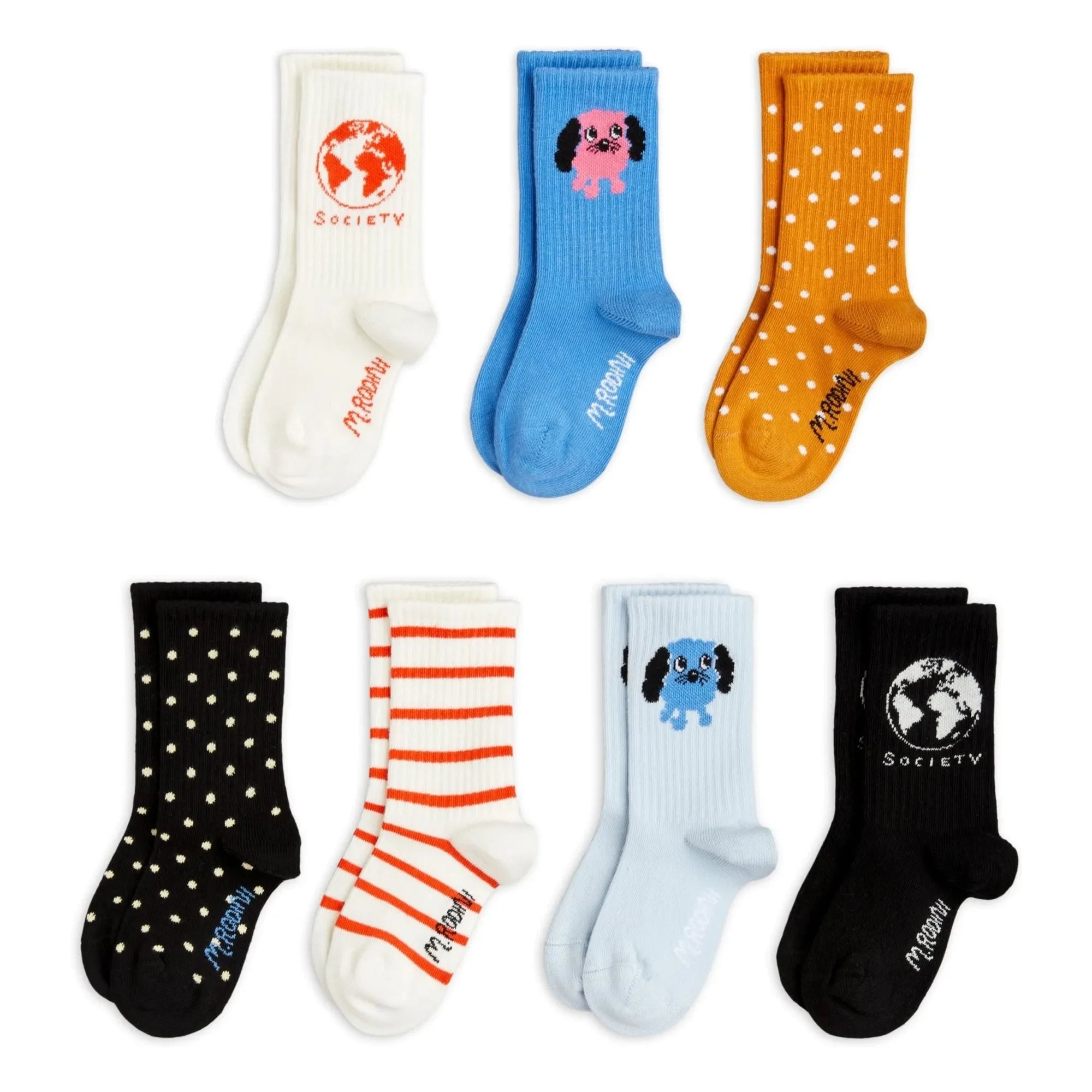 Mini Rodini - 7er Pack Farm Doggies Bio-Baumwollsocken | Weiß