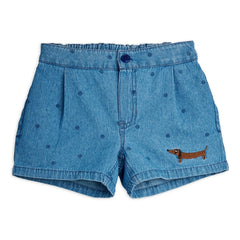 Mini Rodini - Bio-Baumwoll-Jeansshorts mit Punkten | Blau