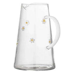 Bloomingville - Buzz Glaskaraffe mit Blumenmotiv