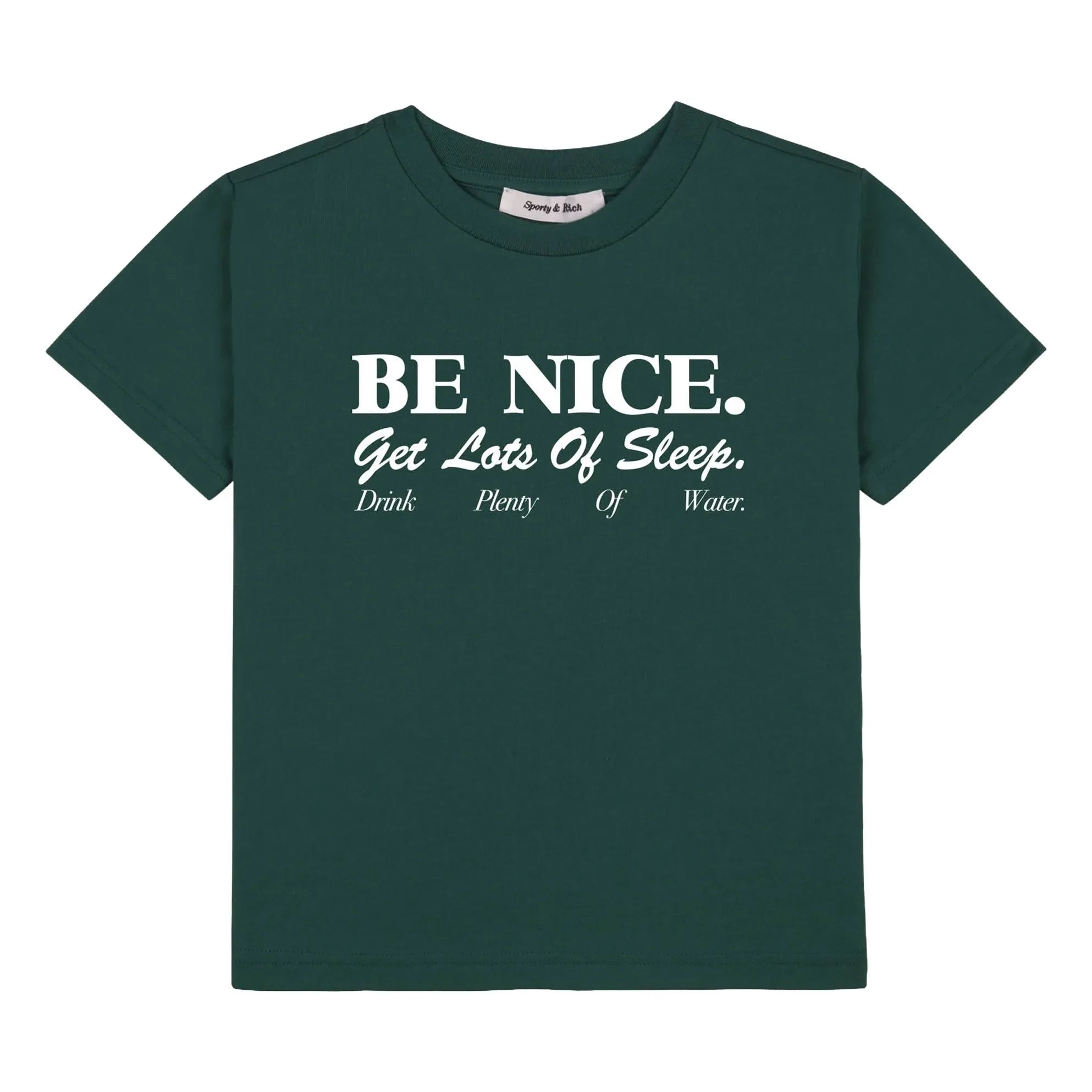 Sporty & Rich - Be Nice T-Shirt Recycelte Baumwolle | Dunkelgrün