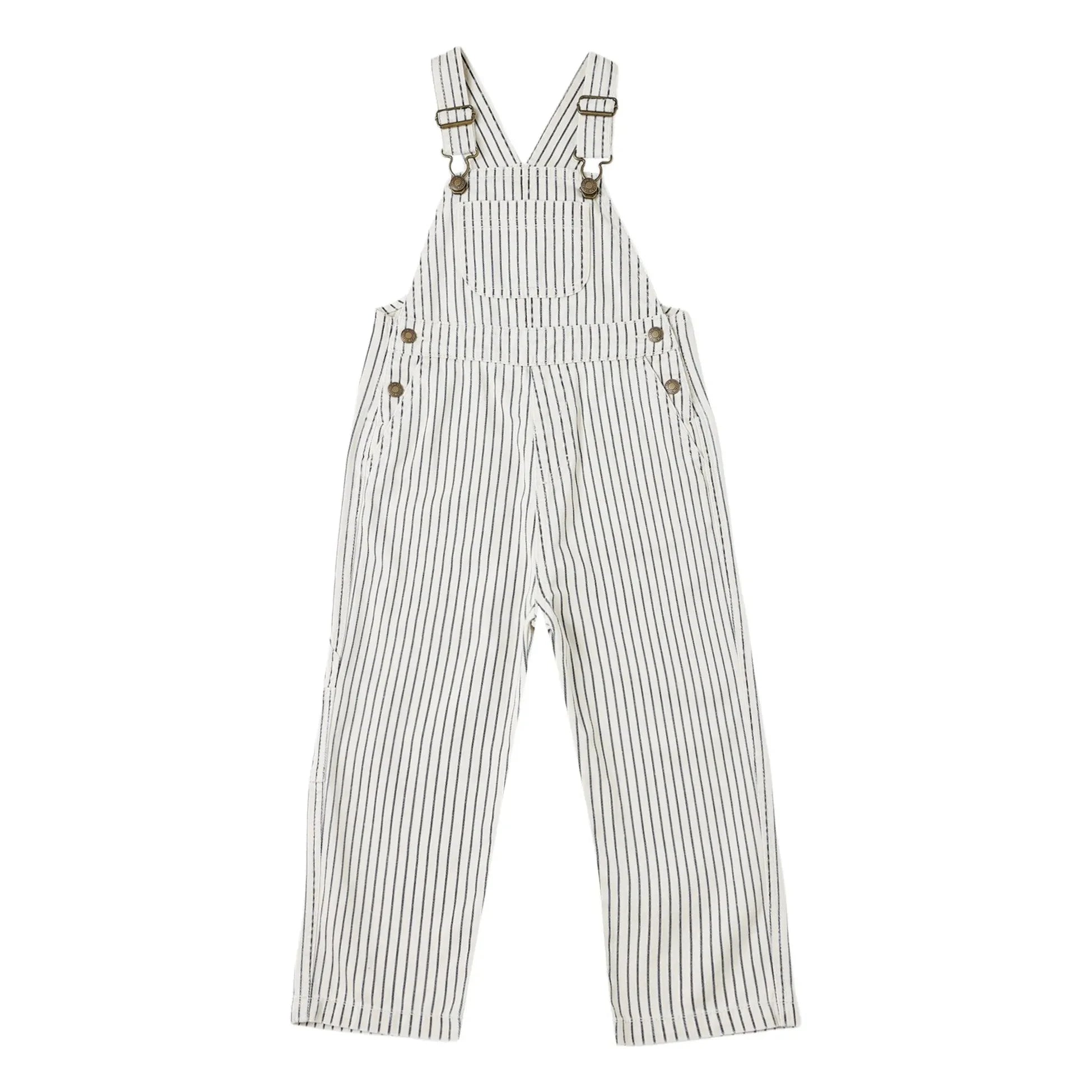 Rylee + Cru - Gestreifter Arbeits-Overall | Ecru