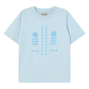 The Tiny Big Sister - Roses Bio-Baumwolle T-Shirt | Blau
