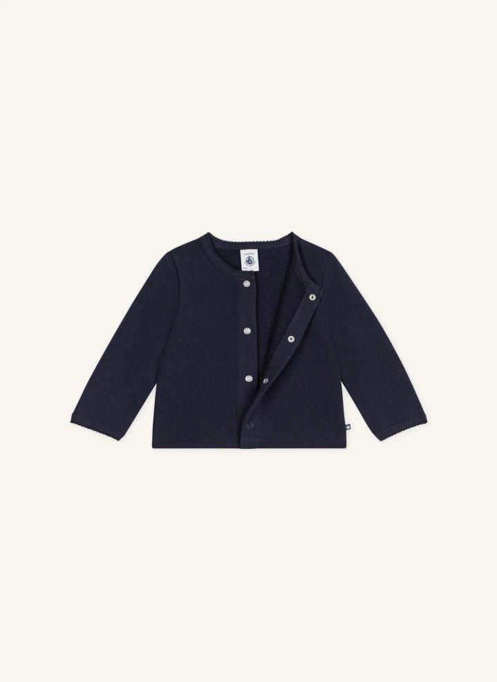 Petit Bateau - Organik Pamuk Kalp Hırka | Gece mavisi