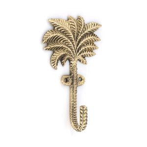 Doing Goods - Devi Palmtree Recycelte Messing Mantelhaken - 2er Set | Goldbraun