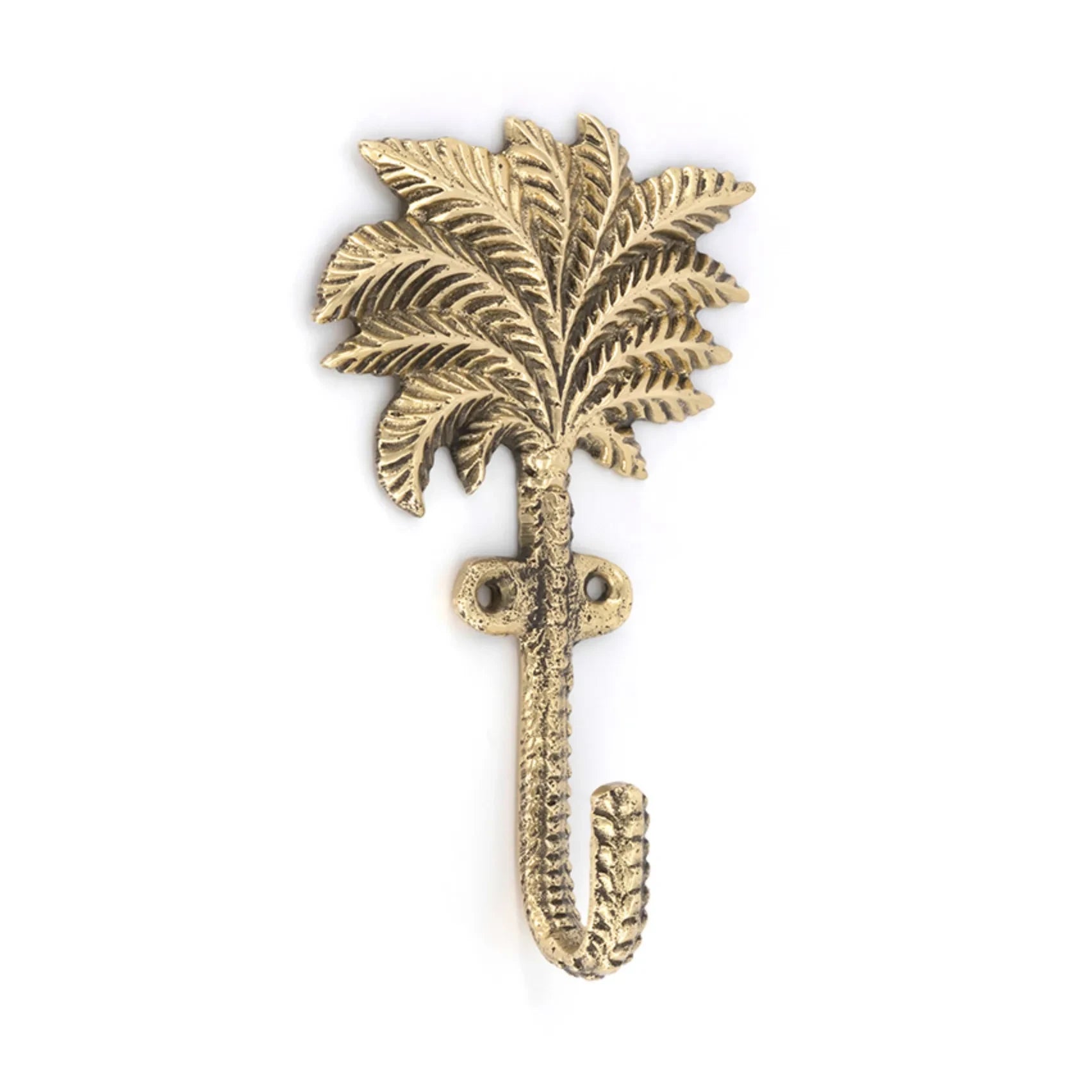 Doing Goods - Devi Palmtree Recycelte Messing Mantelhaken - 2er Set | Goldbraun