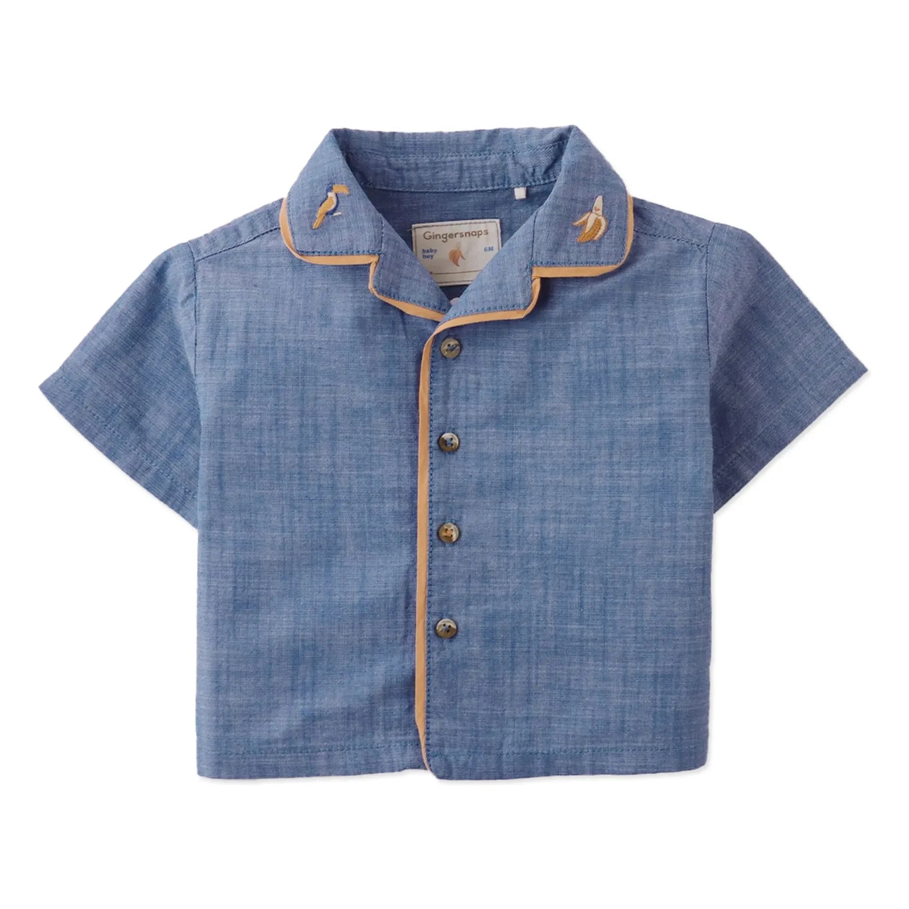 Gingersnaps - Steven Besticktes Banana Chambray Hemd | Blau