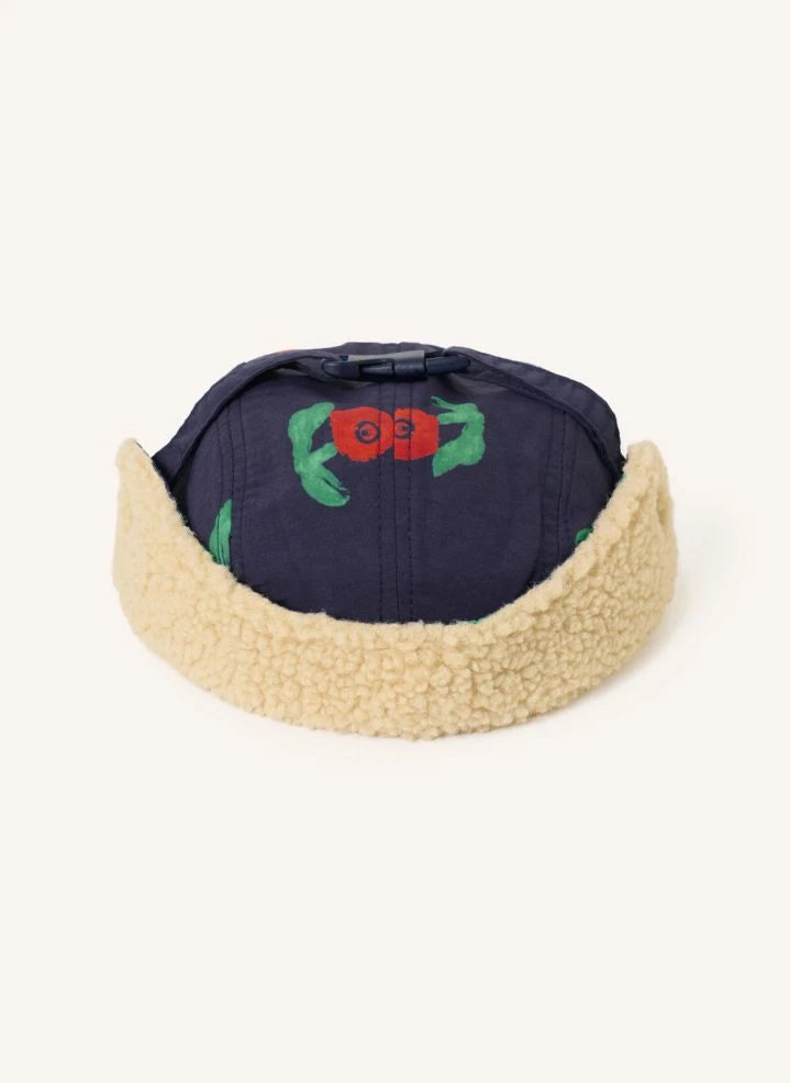 Bobo Choses - Flowered Sherpa-Mütze Recycelte Fasern | Dunkelblau