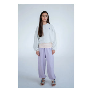 Repose AMS - Crop-Sweatshirt aus Bio-Baumwolle | Grau meliert