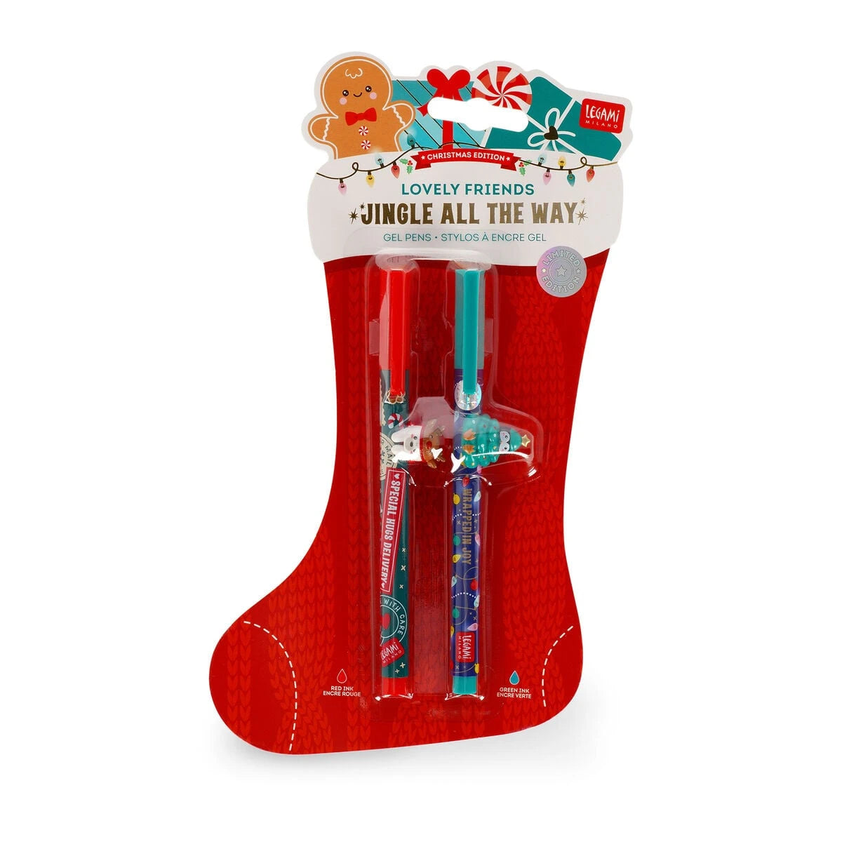 Legami - Set mit Two Gel Pens und Tierdeko - Jingle All the Way