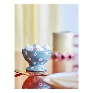 Bloomingville - Steingutschale Nini mit Blumenmuster | Blau