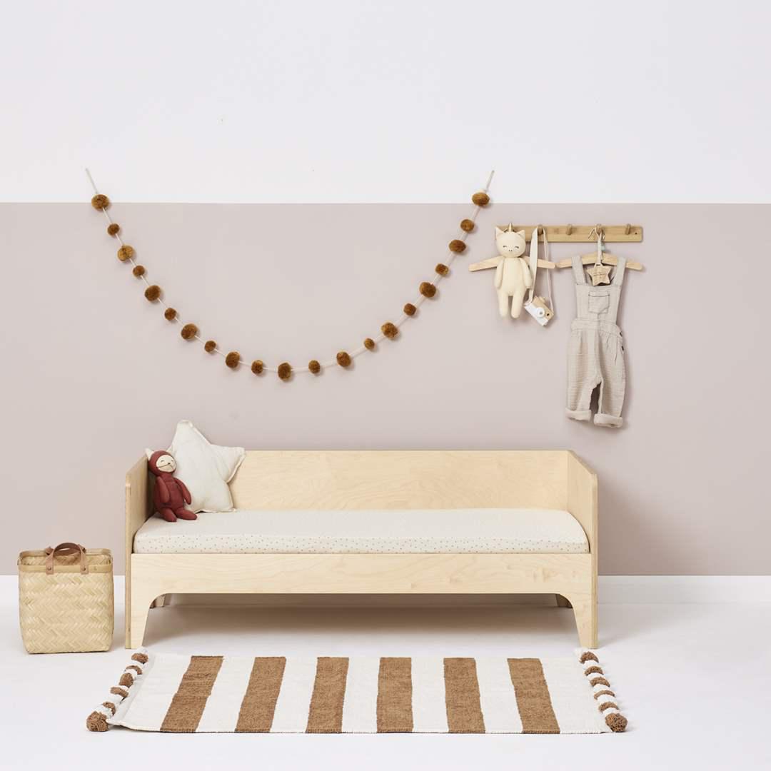 The Little Green Sheep Organic Cot & Cot Bed Fitted Sheet - Linen Rice-Sheets- | Natural Baby Shower