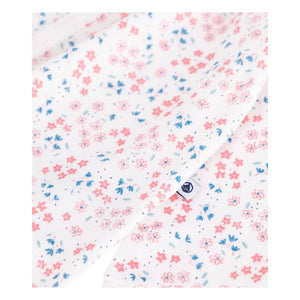 Petit Bateau - Bestickter Samt-Schlafanzug mit Blumenmuster | Weiß