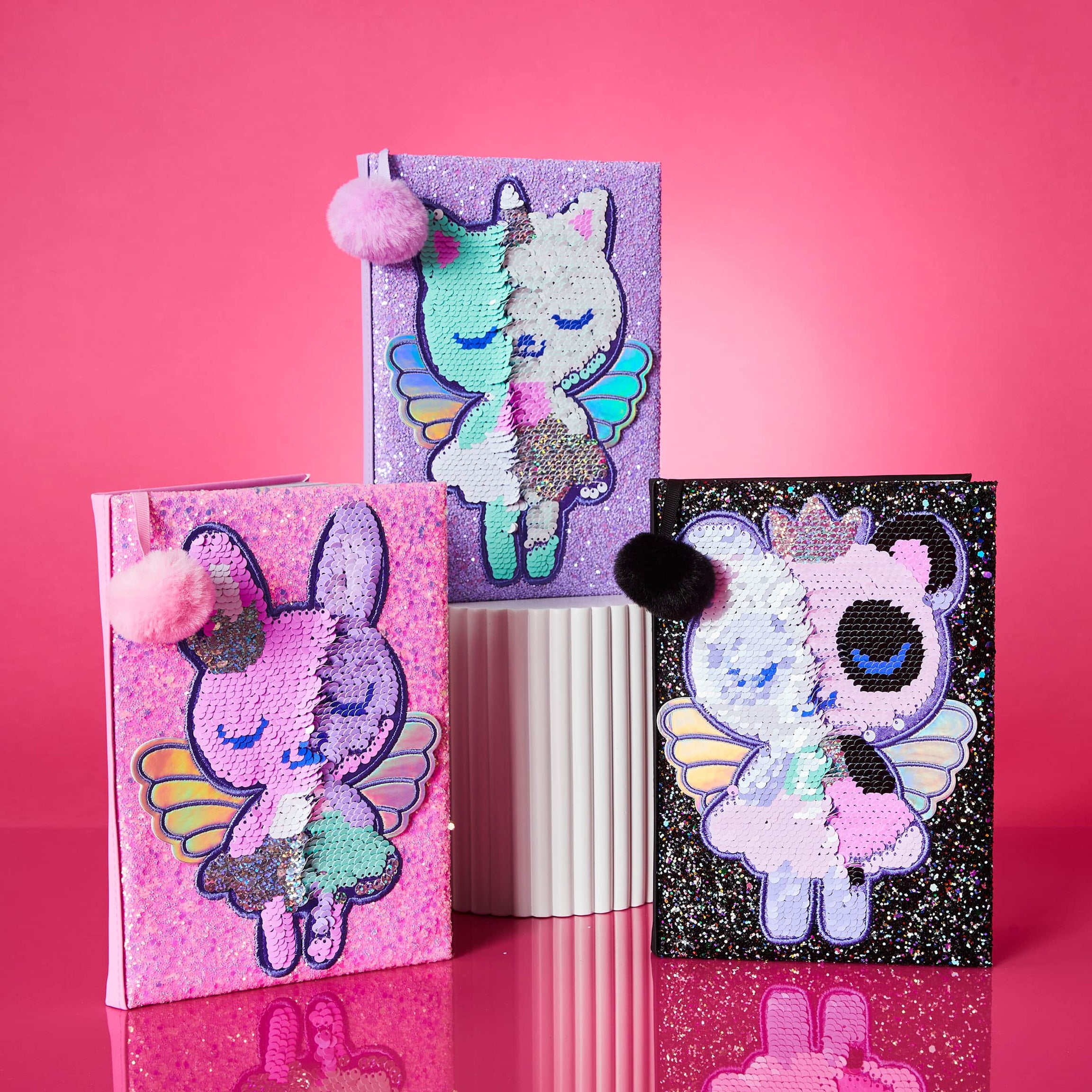 Smiggle - Sequin Dreams Çift Taraflı A5 Defter-Dinossi
