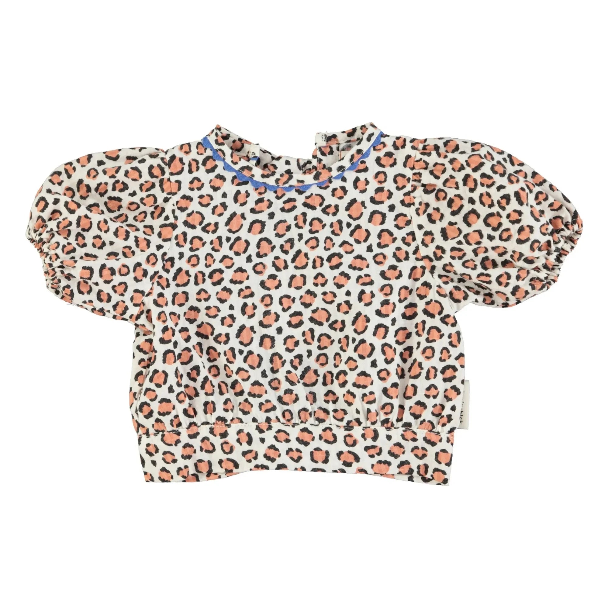 Piupiuchick - Bio-Baumwoll-Crop-Bluse mit Leopardenmuster | Ecru
