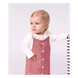 Petit Bateau - Çizgili Organik Pamuk Tulum Elbise | Pembe