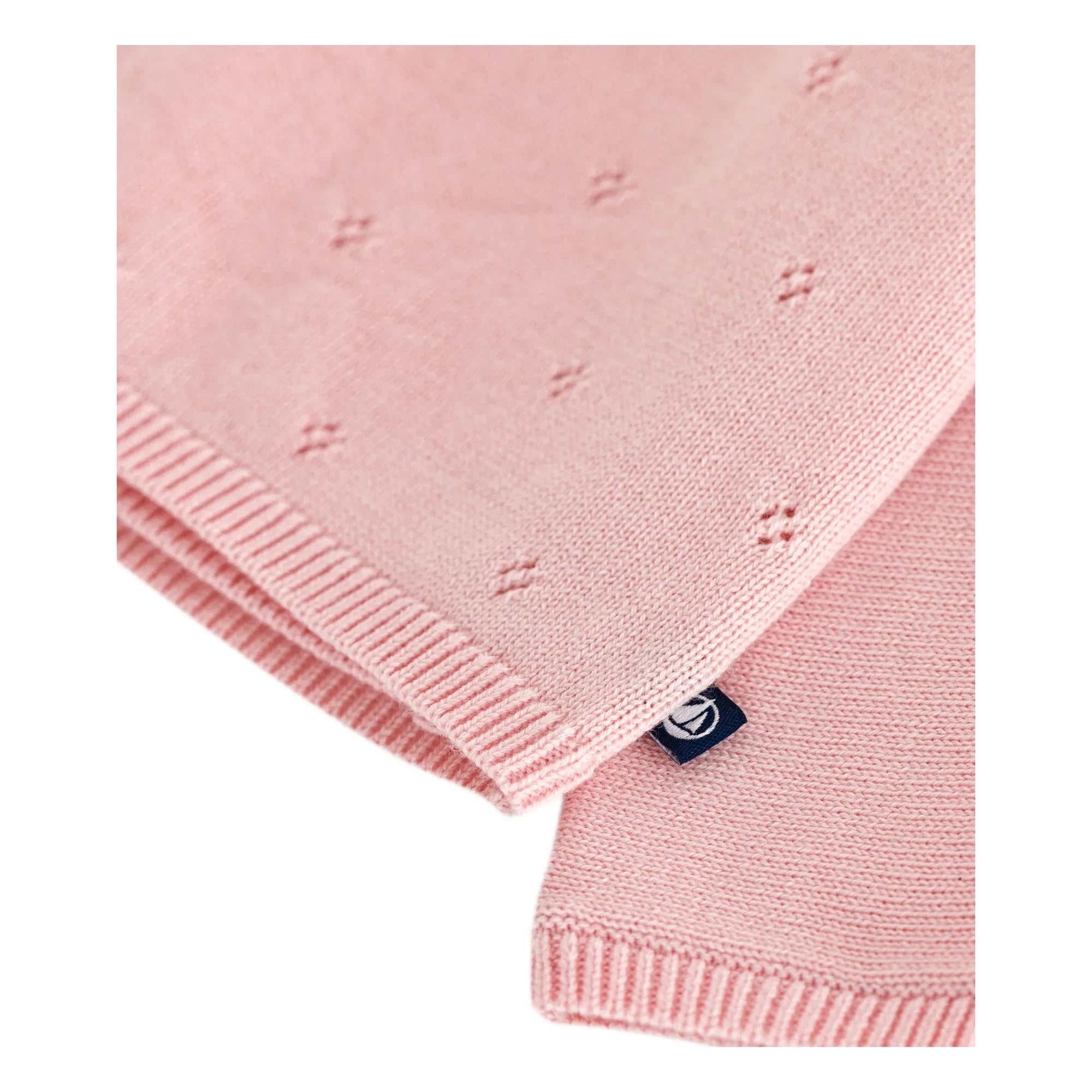 Petit Bateau – Wickelstrickjacke aus Pointelle-Wolle | Rosa