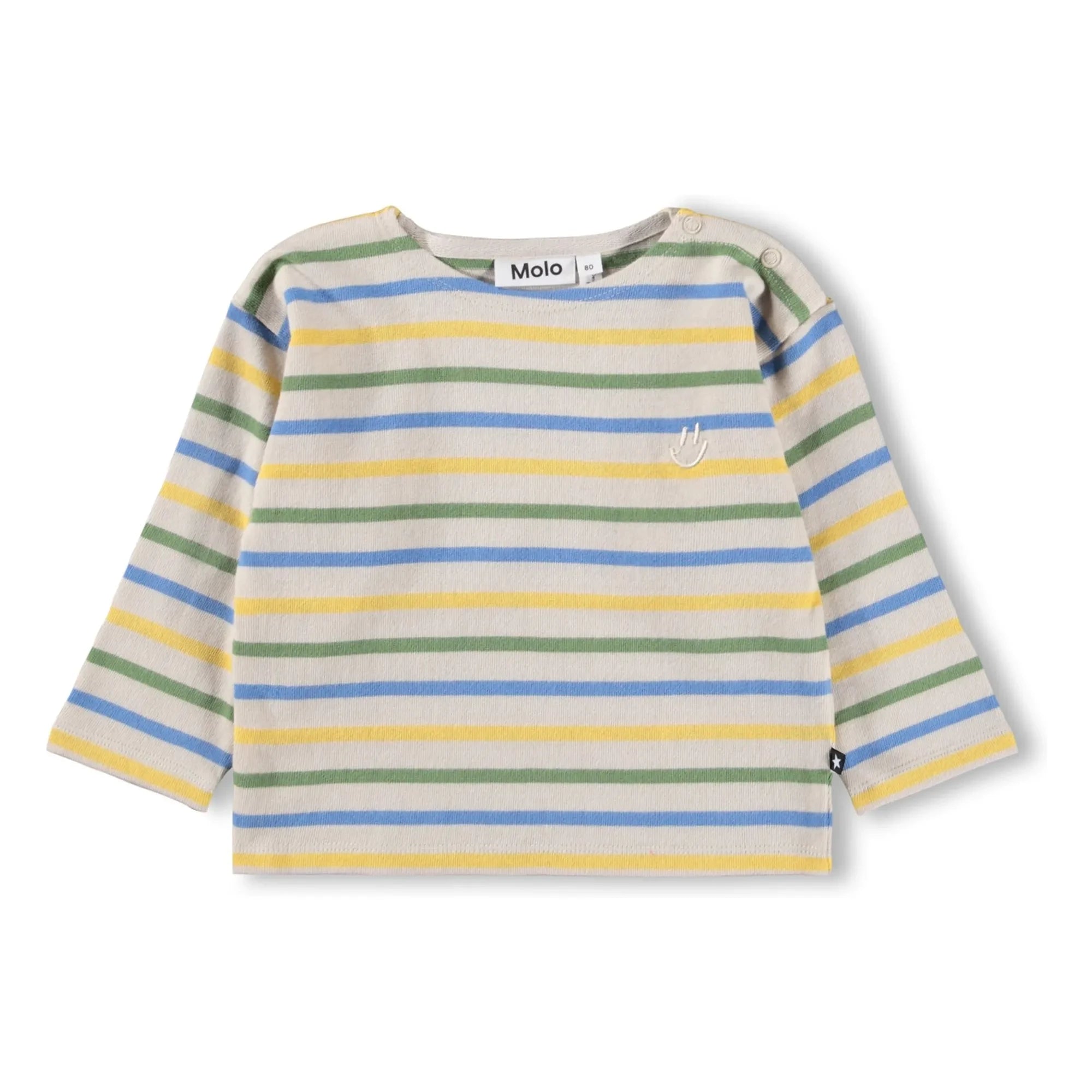 Molo - Edarko Gestreiftes Bio-Baumwoll T-Shirt | Ecru
