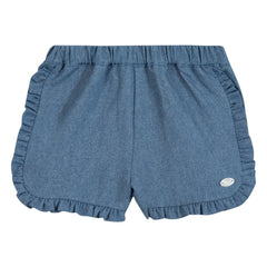 Tartine et Chocolat - Shorts mit Rüschen | Denimblau